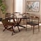 Baxton Studio Berlin Black Upholstered Walnut Finished 6-Piece Wood Dining Set 155-9547-9546-9545 - alternate 3